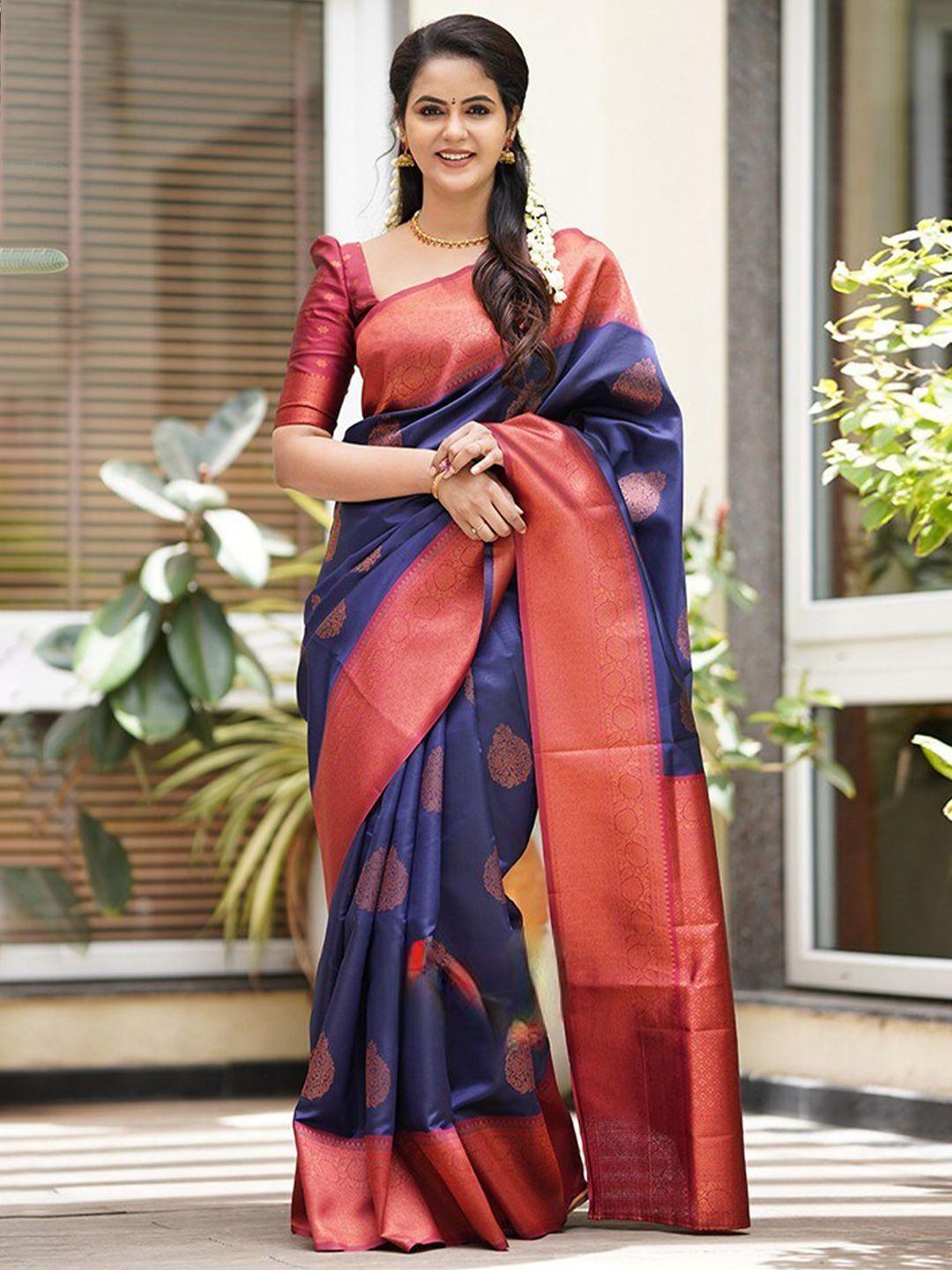 glorisa ethnic motifs pure silk zari kanjeevaram saree