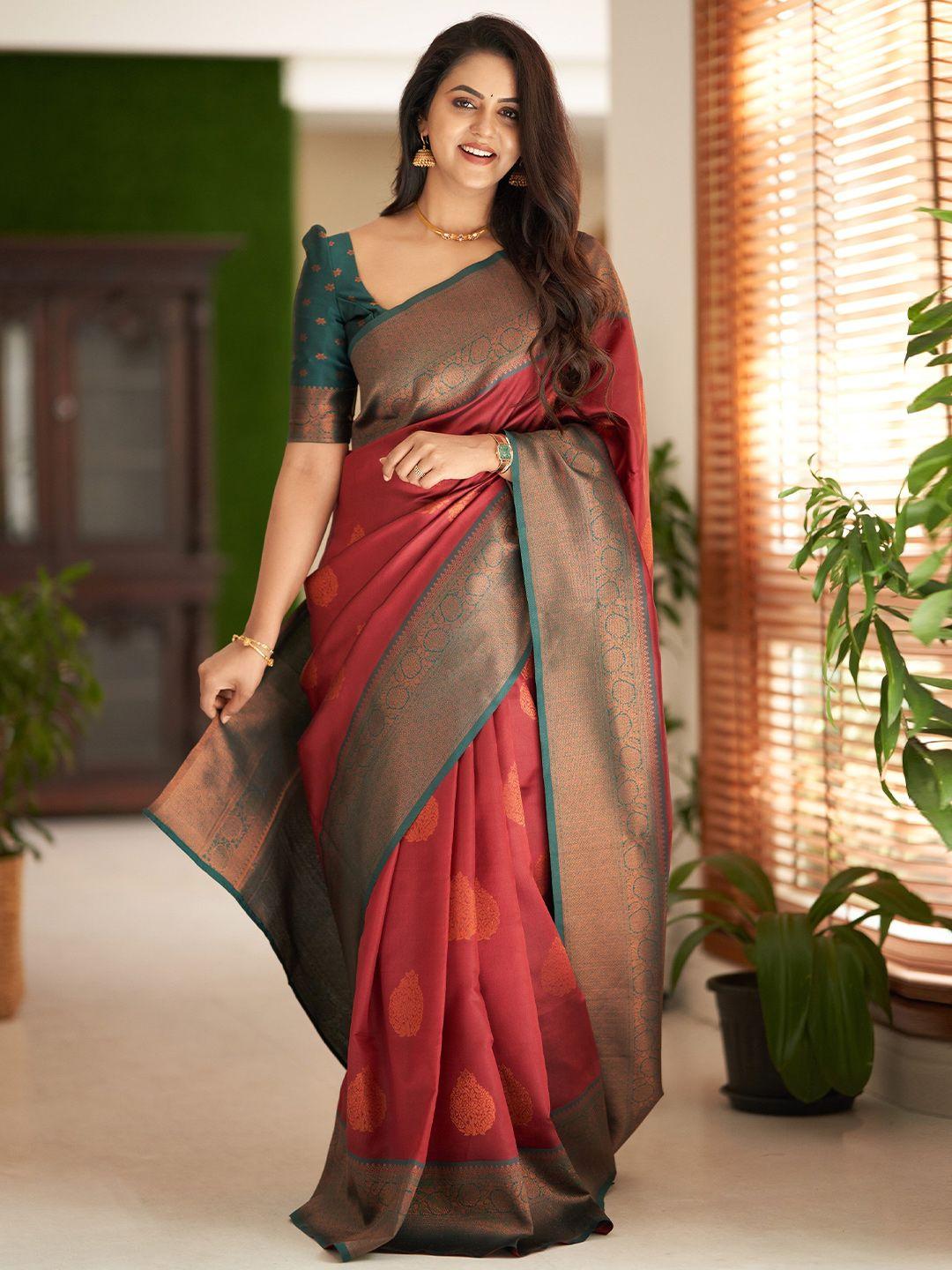 glorisa ethnic motifs pure silk zari kanjeevaram saree