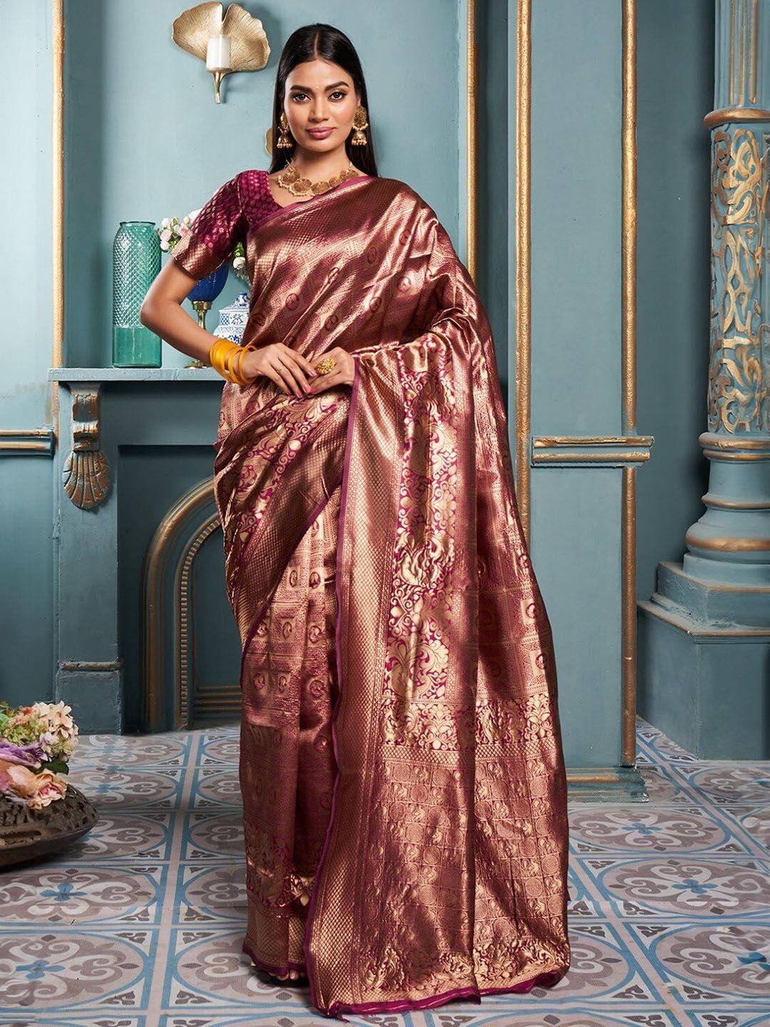 glorisa ethnic motifs woven design zari kanjeevaram saree