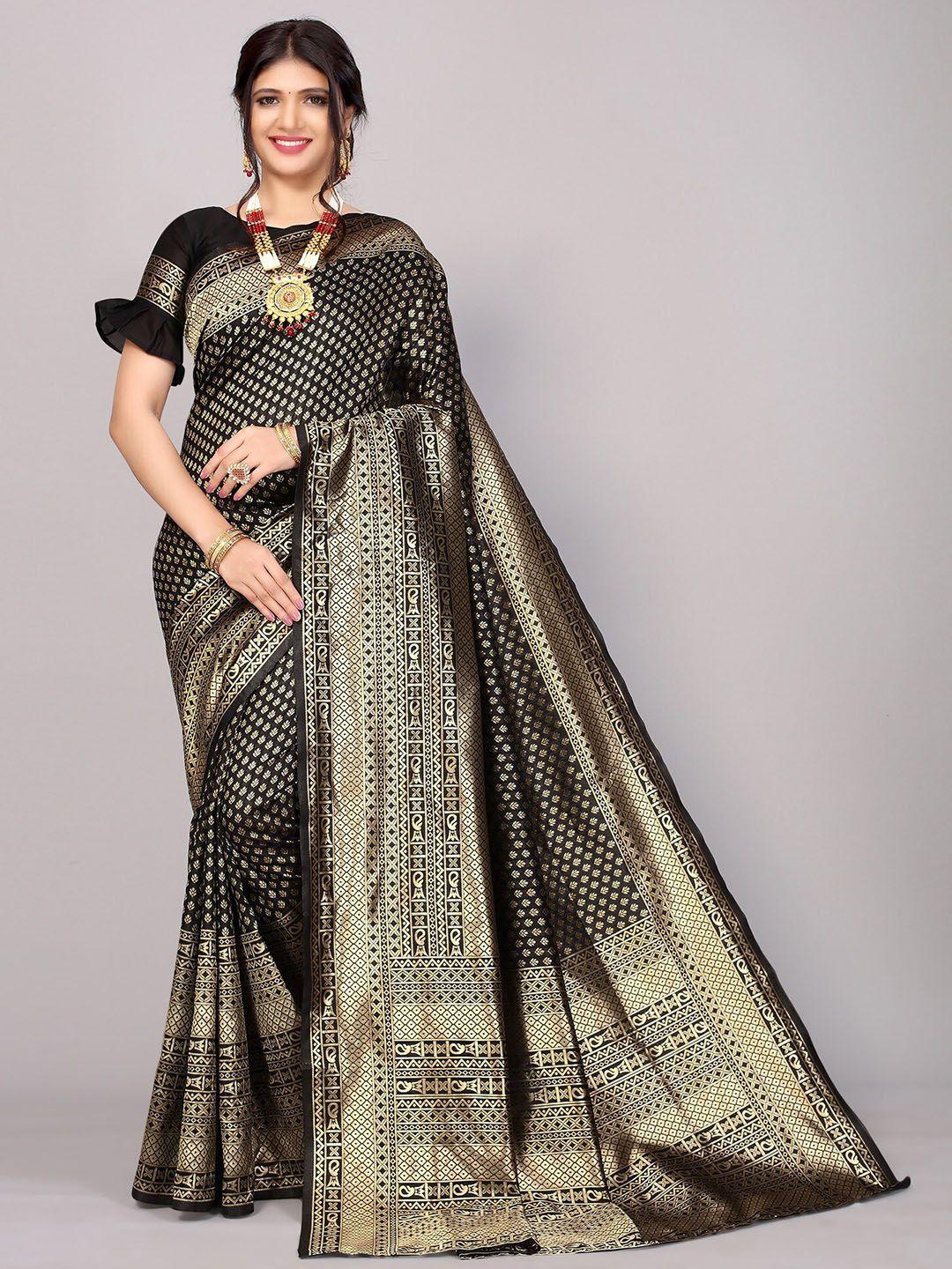 glorisa floral woven design zari silk blend banarasi saree