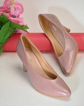 glossy pointed-toe stiletto pumps