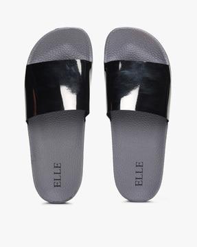 glossy slip-on slides