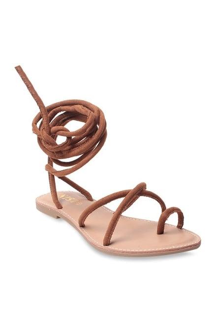 gnist brown toe ring sandals