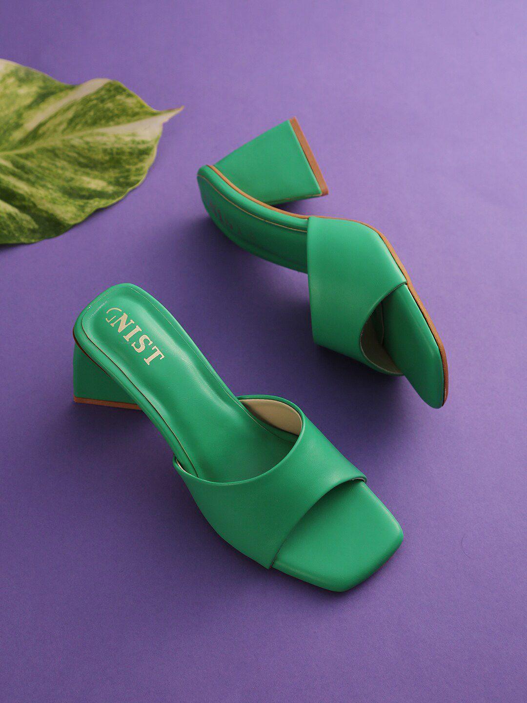 gnist green block sandals