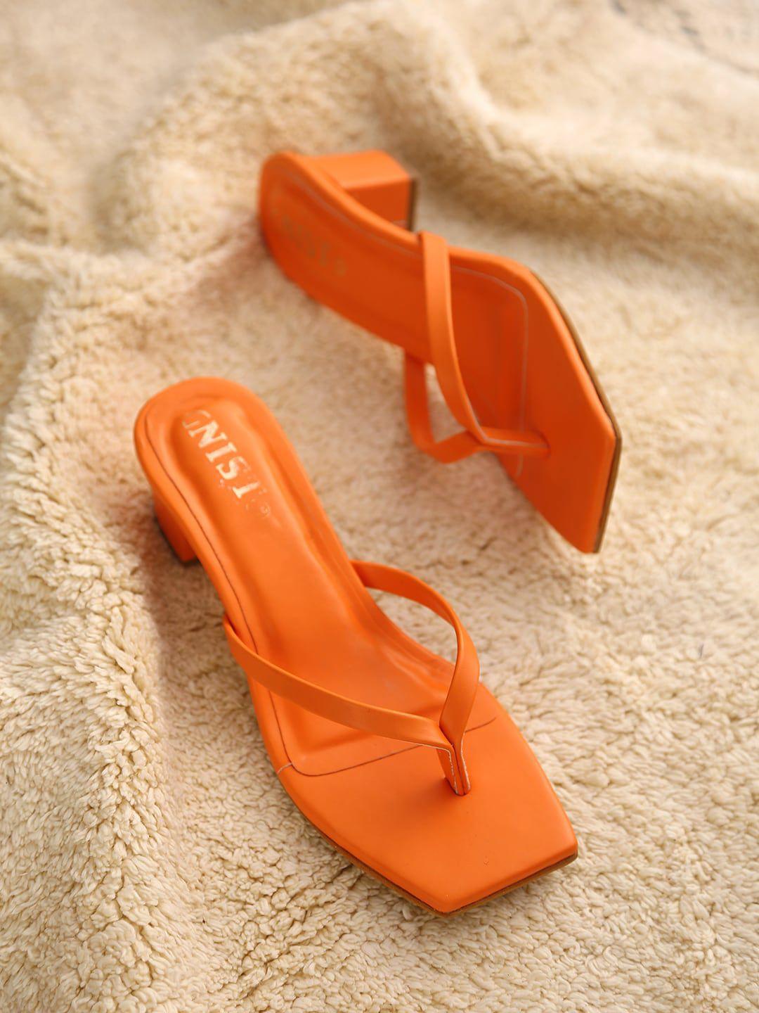 gnist orange block pumps