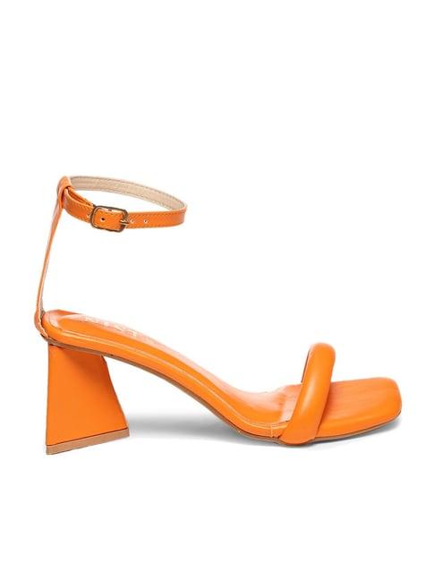 gnist women's orange ankle strap sandals