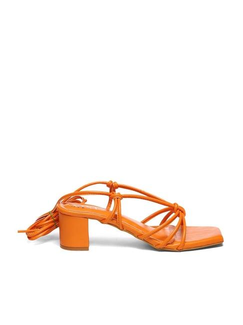 gnist women's orange gladiator sandals