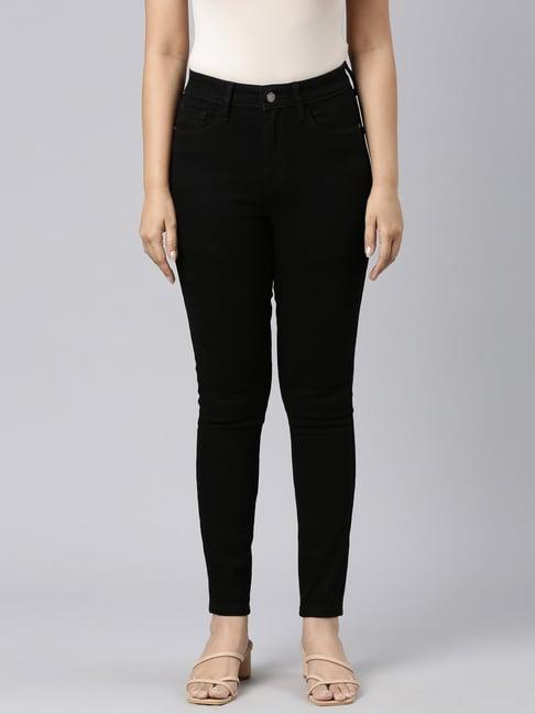 go colors! black skinny fit mid rise jeans