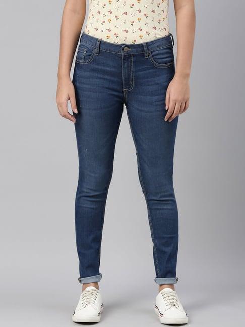 go colors! blue skinny fit high rise jeans