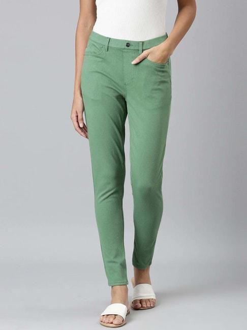 go colors! emerald green mid rise jeggings