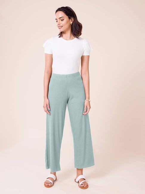 go colors! green relaxed fit palazzos