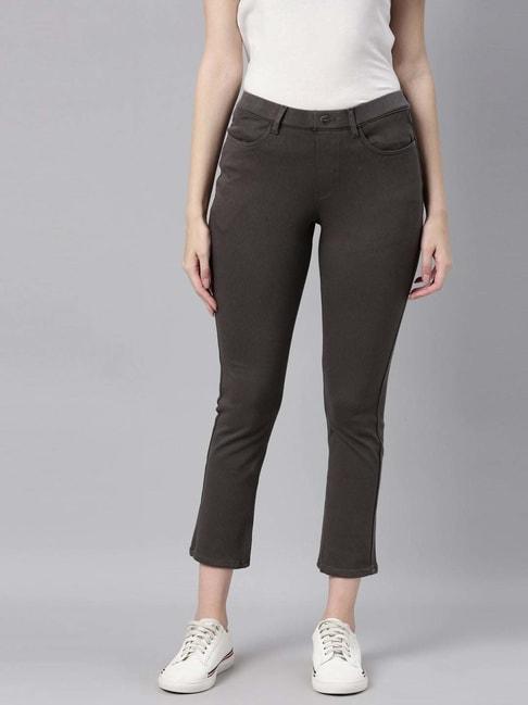 go colors! grey mid rise crop jeggings