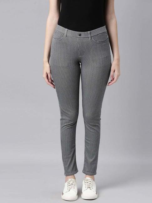 go colors! grey striped jeggings