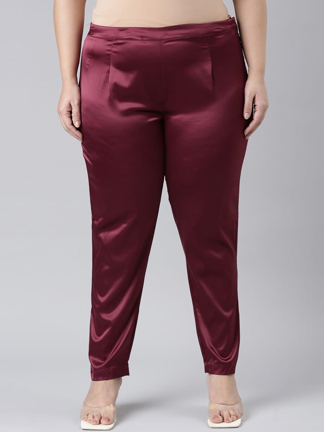 go colors plus size women slim fit pleated regular trouser