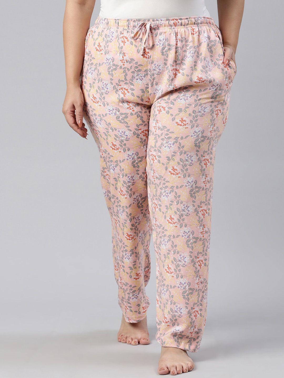 go colors women pink printed lounge pants