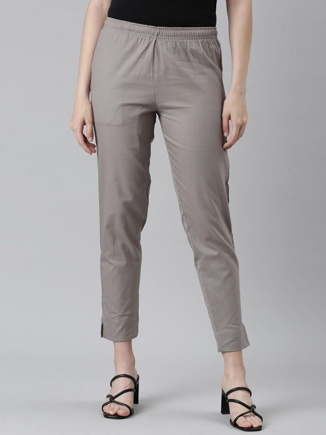 go colors women relaxed tapered fit cotton trousers