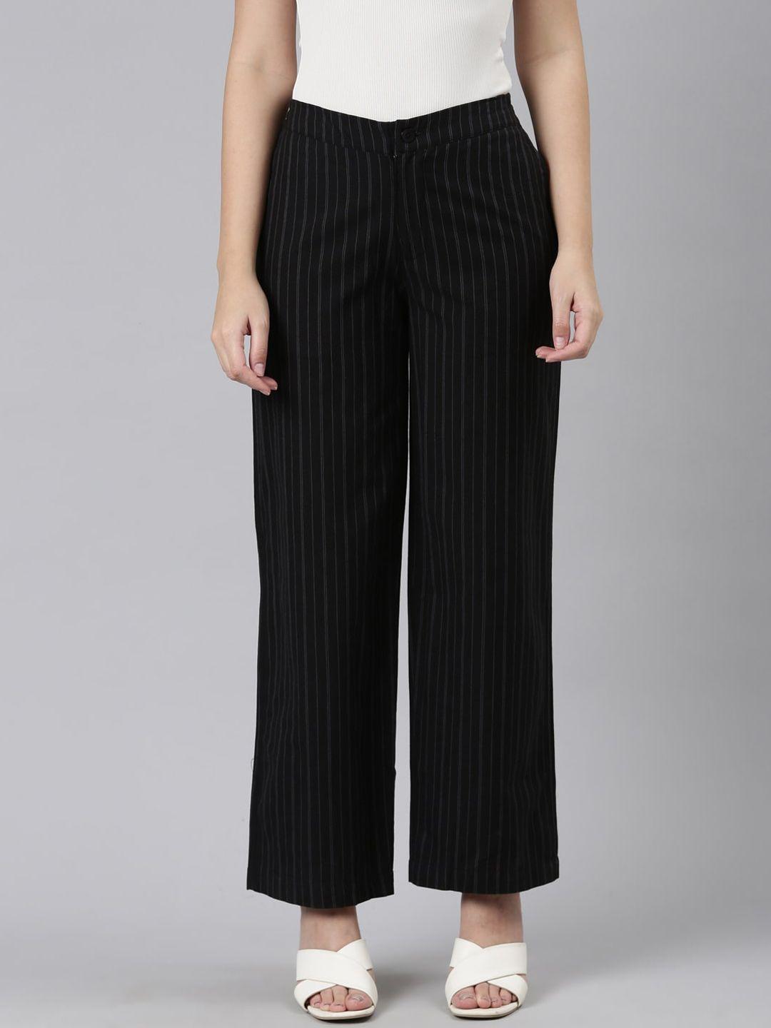 go colors women striped relaxed trousers