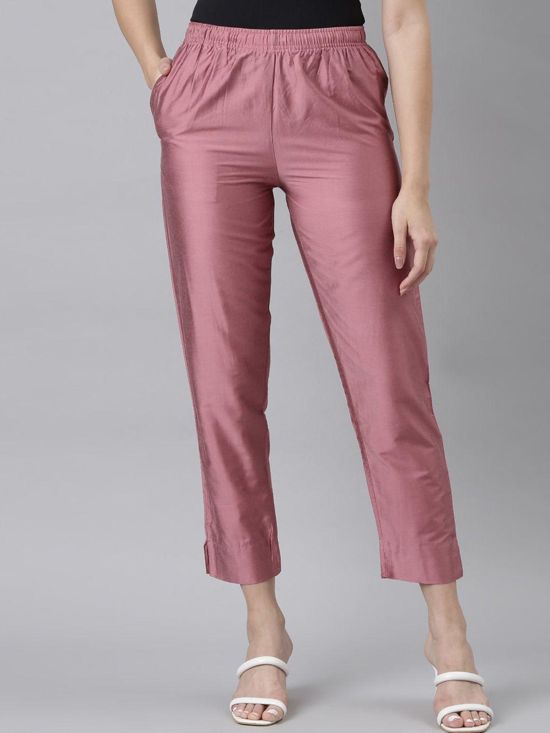 go colors women tailored tapered fit cigarette trousers