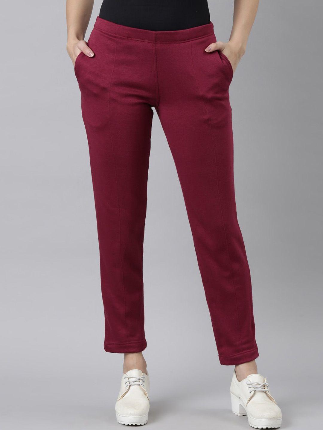 go colors women tailored tapered fit trousers