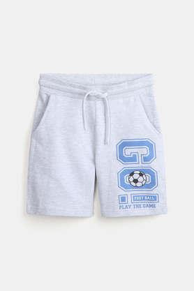 go football! cotton shorts for boys - ecru melange