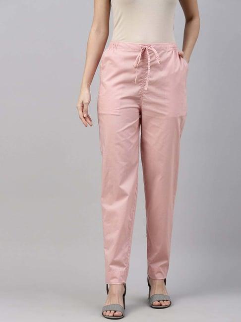 go colors! baby pink cotton mid rise pants