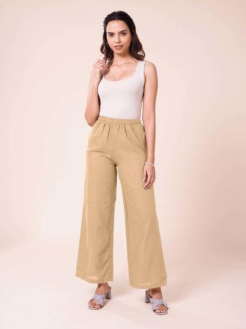 go colors! beige linen palazzos