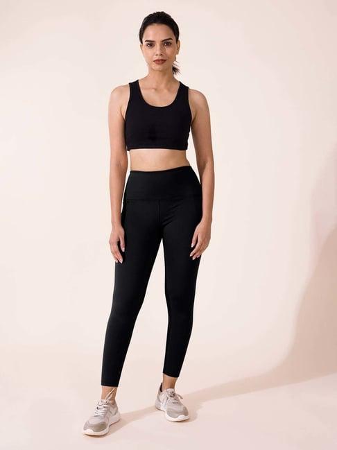 go colors! black mid rise sports tights