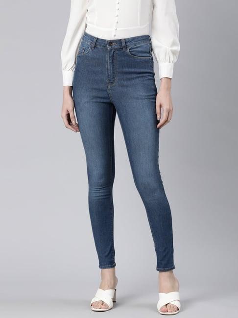 go colors! blue skinny fit mid rise jeans