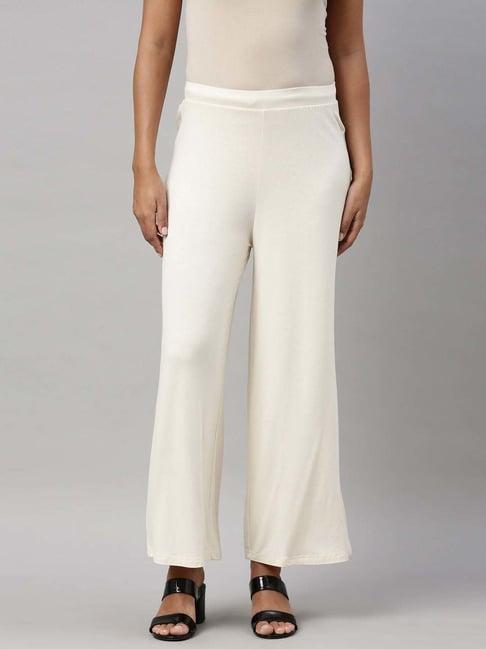 go colors! cream relaxed fit palazzos