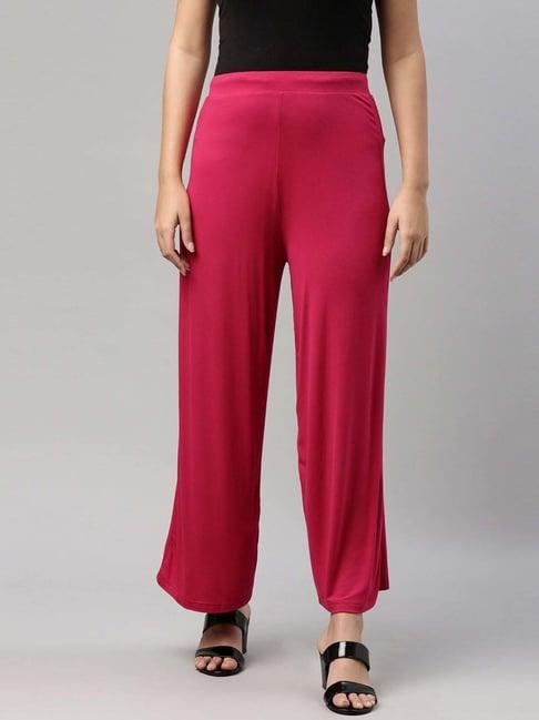 go colors! fuchsia pink relaxed fit palazzos