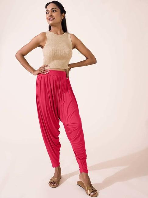 go colors! fuchsia pink relaxed fit patiala pants