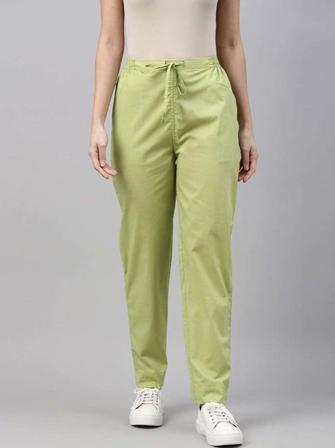 go colors! green cotton mid rise pants