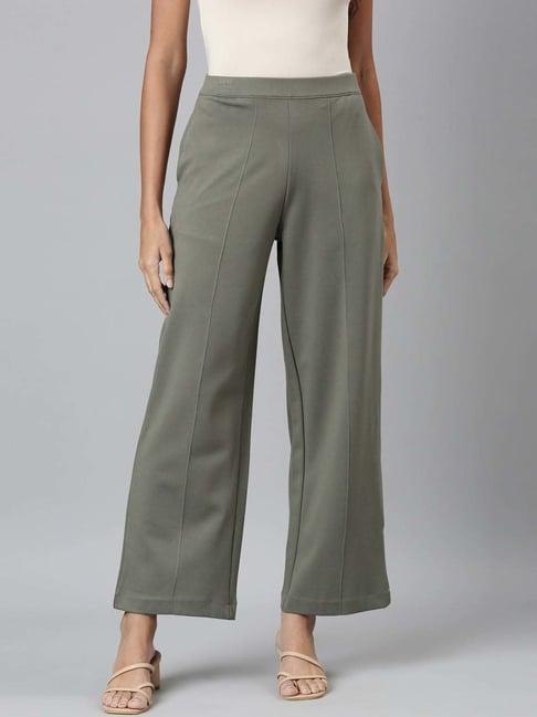 go colors! green mid rise flared pants