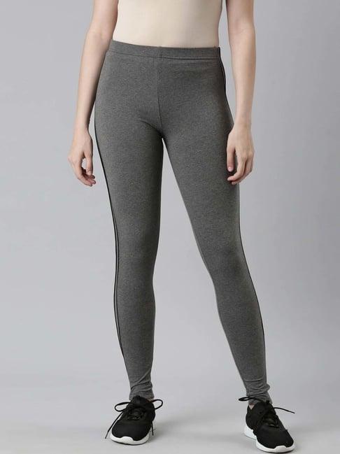 go colors! grey cotton striped sports tights
