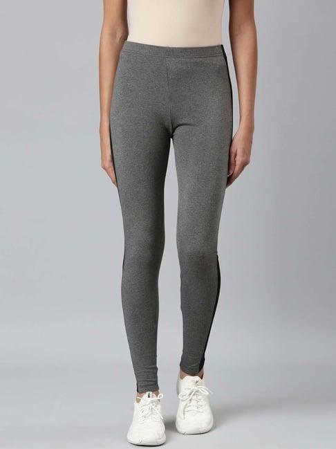 go colors! grey cotton striped sports tights