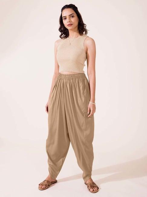 go colors! khaki relaxed fit dhoti pants