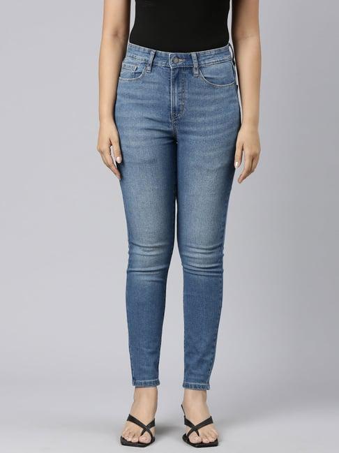 go colors! light blue skinny fit mid rise jeans