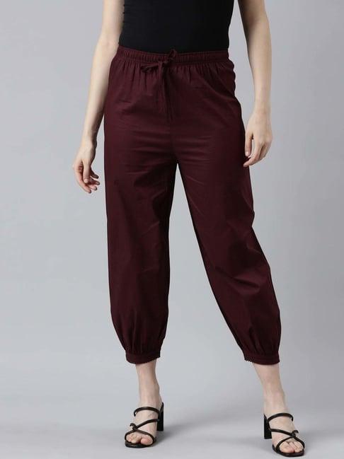 go colors! maroon cotton cropped salwar
