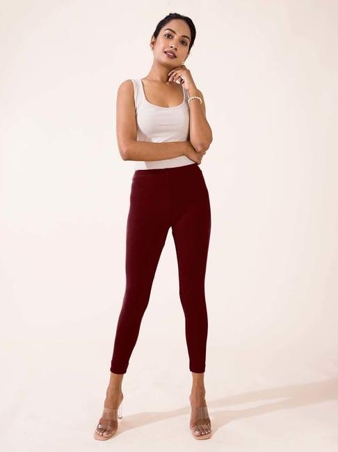 go colors! maroon cotton leggings