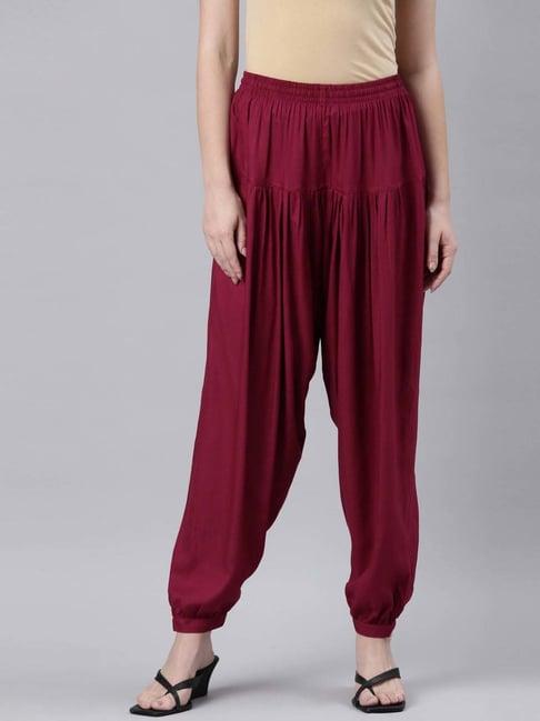 go colors! maroon relaxed fit harem pants