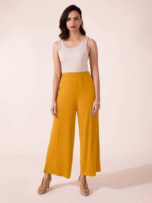 go colors! mustard relaxed fit palazzos