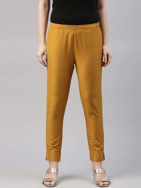 go colors! mustard tapered fit pants