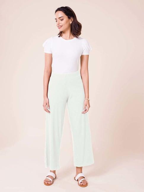 go colors! off-white relaxed fit palazzos