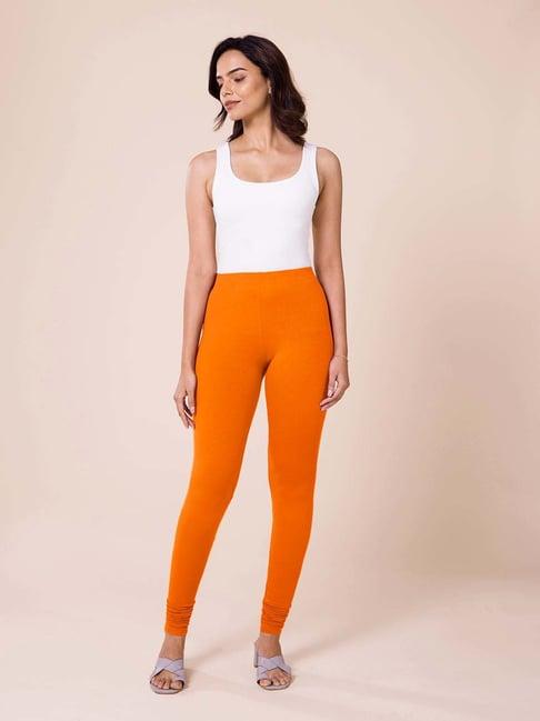 go colors! orange cotton leggings