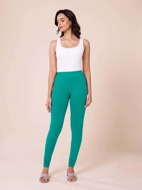 go colors! peacock green cotton leggings