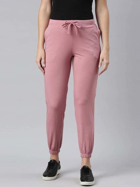 go colors! pink cotton mid rise joggers