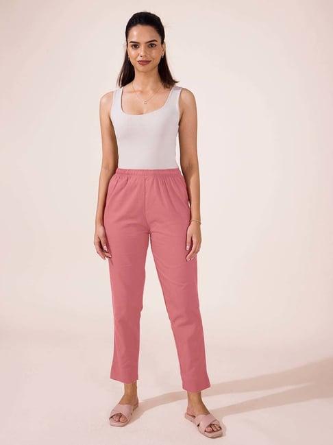 go colors! pink cotton mid rise pencil pants