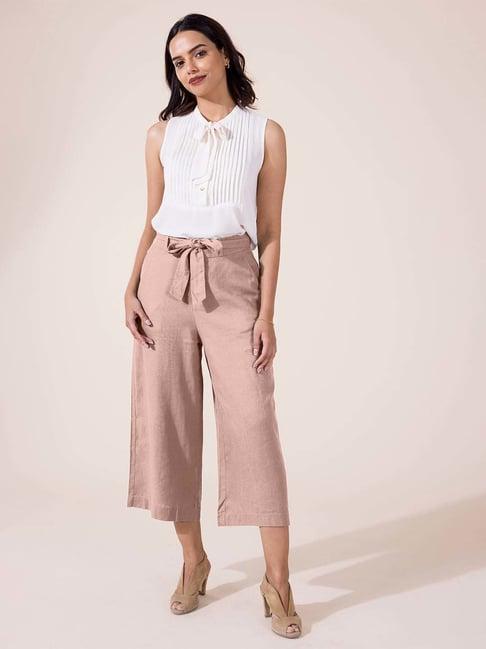 go colors! pink high rise culottes