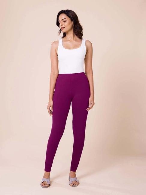 go colors! purple cotton leggings