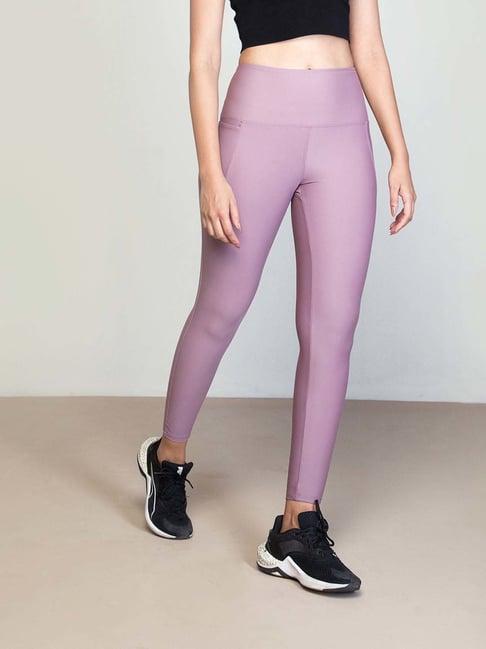 go colors! purple mid rise sports tights